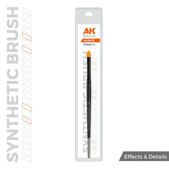 AK Interactive AKB015 Synthetic Brush - Filbert #4 (for models and miniatures)