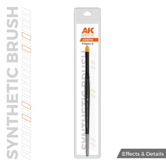 AK Interactive AKB016 Synthetic Brush - Filbert #6 (for models and miniatures)