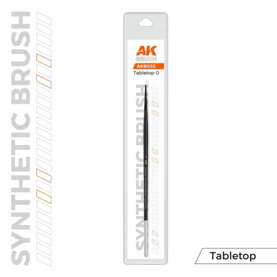 AK Interactive AKB020 Synthetic Tabletop Brush #0 (for models and miniatures) - Hobby & Model Paints