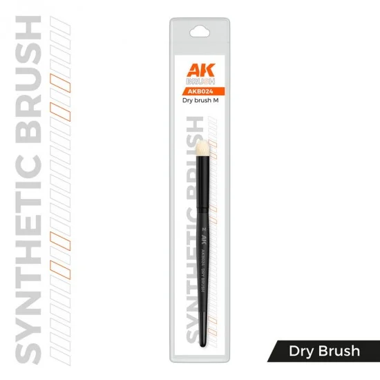 AK Interactive AKB024 Synthetic Dry Brush #M (for models and miniatures) - Hobby & Model Paints