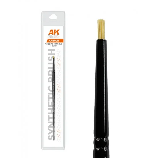 AK Interactive AK-B028 Chipping Technique #Round Synthetic Brush (coarse hair) for Effects/Detail
