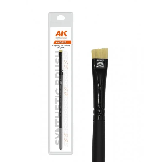 AK Interactive AK-B029 Chipping Technique #Angular Synthetic Brush (coarse hair) for Effects/Detail
