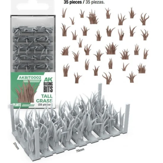 AK Interactive BIT0002 Wargames Basing Bit - Plants #Tall Grass (35pcs)