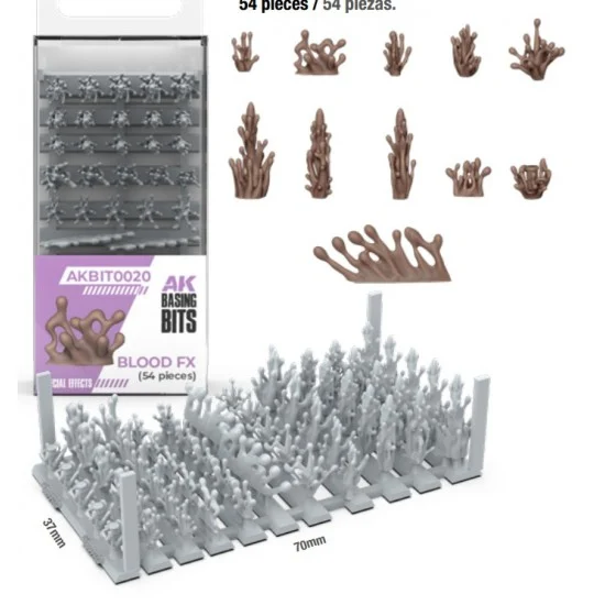 AK Interactive BIT0020 Wargames Basing Bit - Special Effects #Blood FX (54pcs)