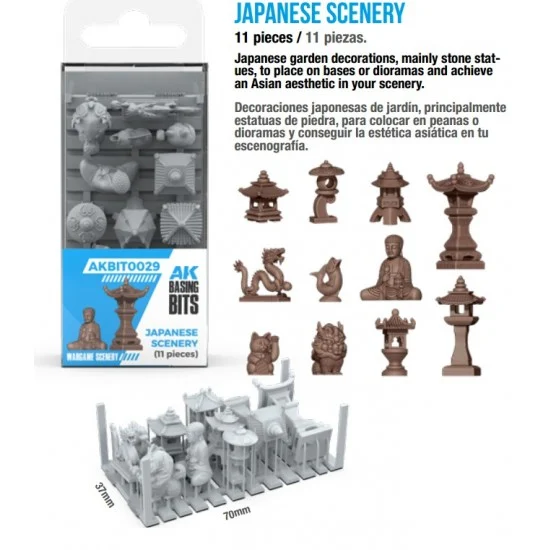 AK Interactive BIT0029 Wargame Scenery - Japanese Scenery (11pcs)