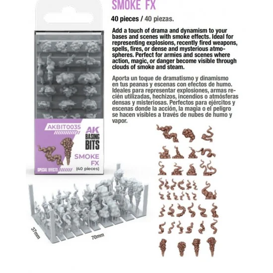 AK Interactive BIT0035 Basing Bit - Special Effects #Smoke FX (4pcs)