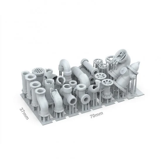 AK Interactive BIT0043 Wargame Scenery Basing Bits - Pipes (23pcs)