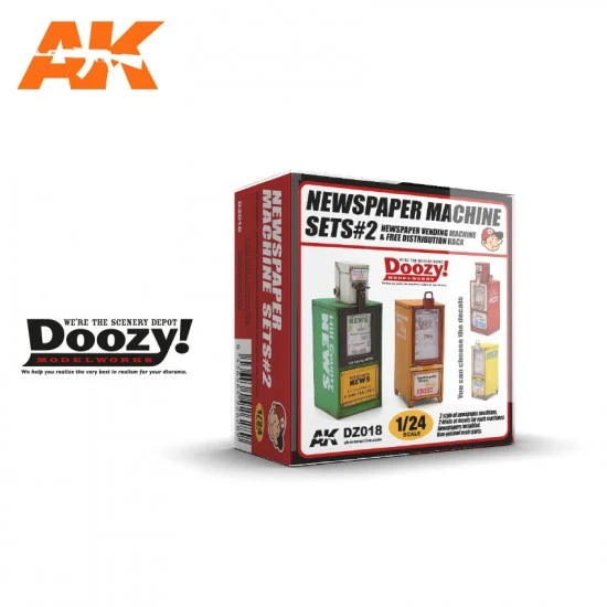 AK Interactive DZ018 1/24 Newspaper Machine Sets Vol.2 - Scenics & Diorama
