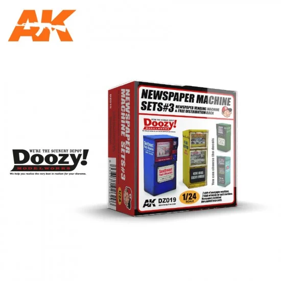 AK Interactive DZ019 1/24 Newspaper Machine Sets Vol.3 - Scenics & Diorama