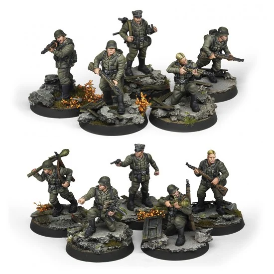 AK Interactive FS0020 Fortunate Sons Panzergrenadier Division (10 Miniatures) - Model Figures