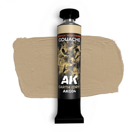 AK Interactive AKG04 Acrylic Weathering Gouache Paint - Earth (Dry) (20ml)
