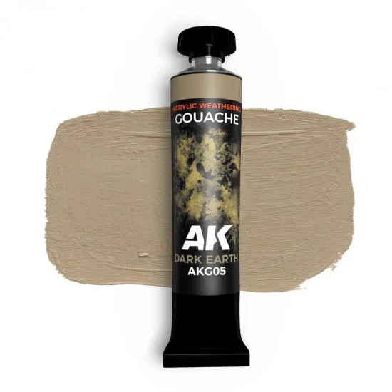 AK Interactive AKG05 Acrylic Weathering Gouache Paint - Dark Earth (20ml)
