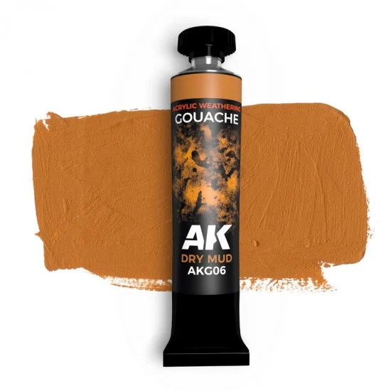 AK Interactive AKG06 Acrylic Weathering Gouache Paint - Dry Mud (20ml)