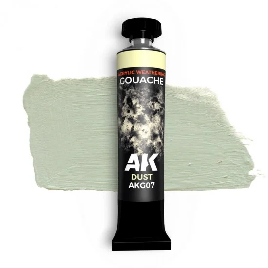 AK Interactive AKG07 Acrylic Weathering Gouache Paint - Dust (20ml)