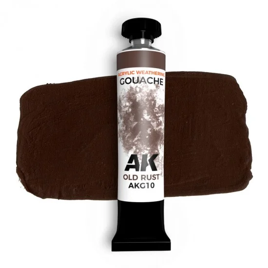 AK Interactive AKG10 Acrylic Weathering Gouache Paint - Old Rust (20ml)