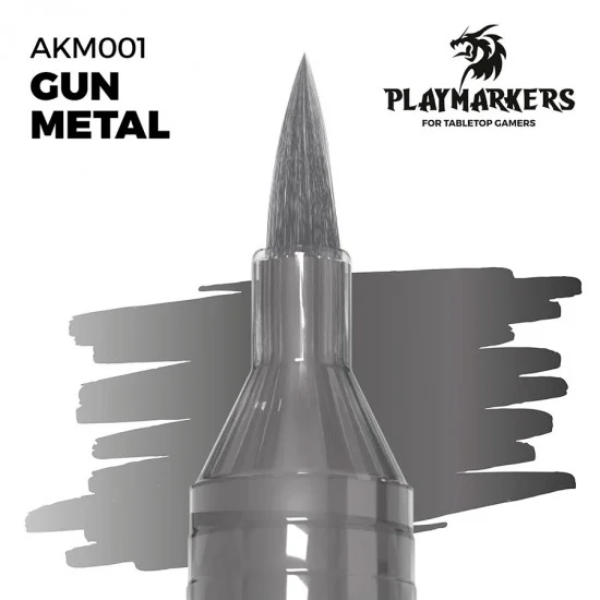 AK Interactive M001 Acrylic Paint Marker for Tabletop Gamers - Gun Metal #PLAY MARKERS