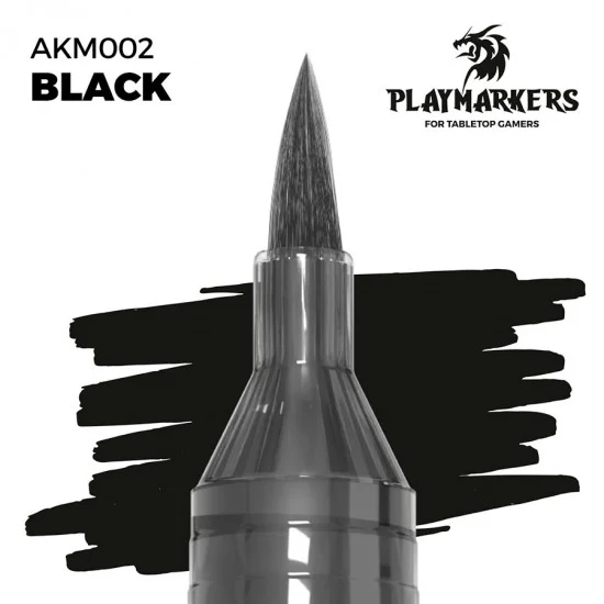 AK Interactive M002 Acrylic Paint Marker for Tabletop Gamers - Flat Black #PLAY MARKERS