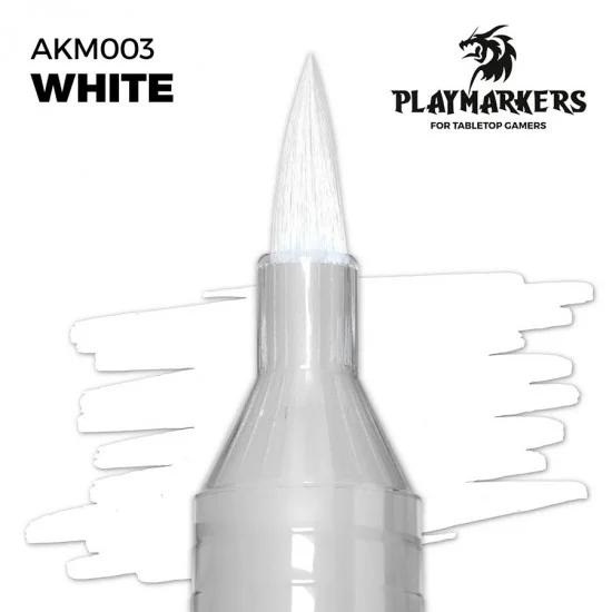 AK Interactive M003 Acrylic Paint Marker for Tabletop Gamers - Flat White #PLAY MARKERS