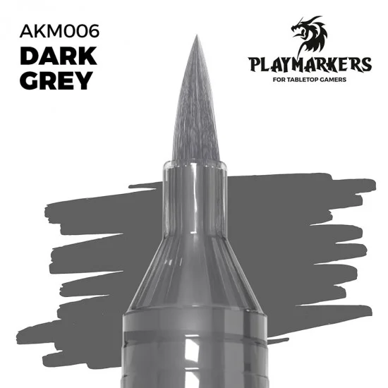 AK Interactive M006 Acrylic Paint Marker for Tabletop Gamers - Dark Grey #PLAY MARKERS
