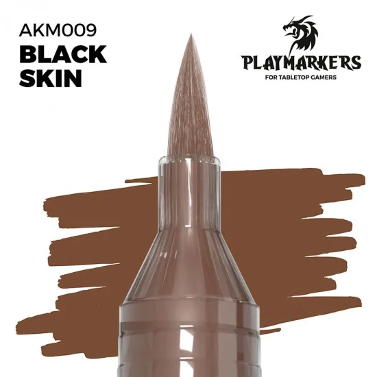 AK Interactive M009 Acrylic Paint Marker for Tabletop Gamers - Black Skin #PLAY MARKERS