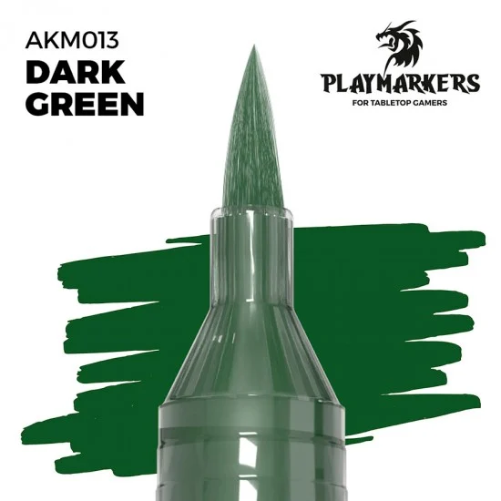 AK Interactive M013 Acrylic Paint Marker for Tabletop Gamers - Dark Green #PLAY MARKERS