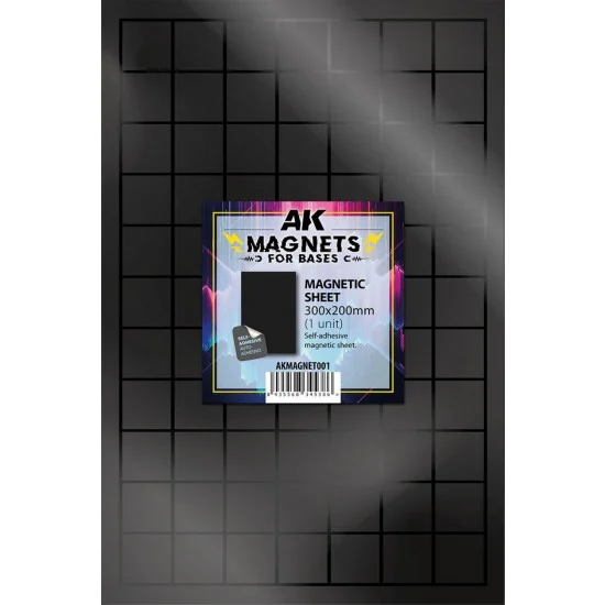 AK Interactive AK-MAGNET001 Magnetic Sheet (300x200mm, 1pc, self-adhesive)