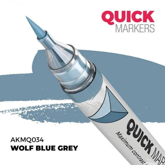 AK Interactive MQ034 Quick Marker for Wargamers - Wolf Blue Grey
