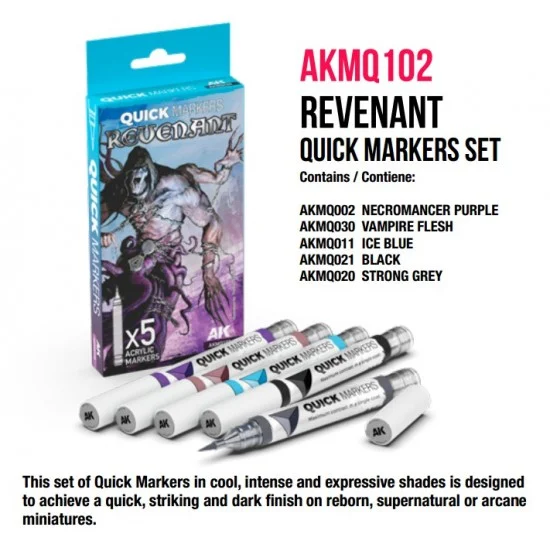 AK Interactive MQ102 Quick Marker Set for Wargamers - Revenant (5 colours)
