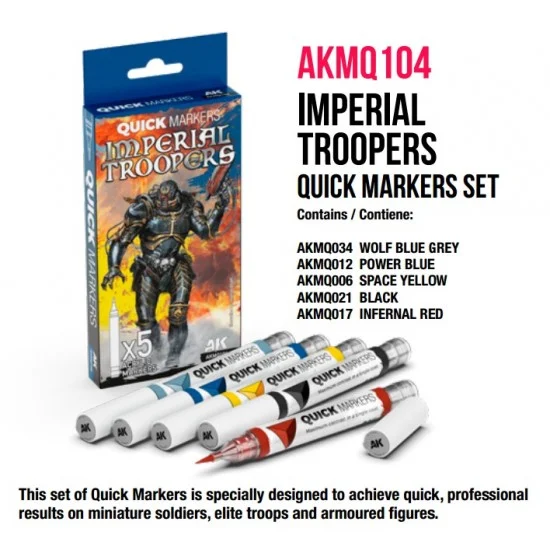 AK Interactive MQ104 Quick Marker Set for Wargamers - Imperial Troopers (5 colours)