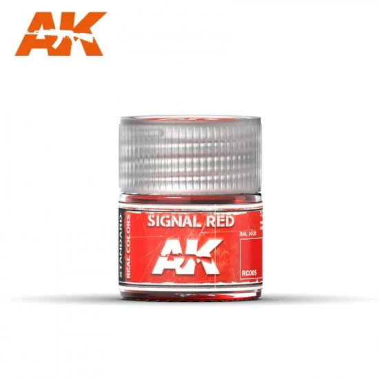 AK Interactive RC005 Real Colours Series Acrylic Lacquer Paint - Signal Red (10ml)