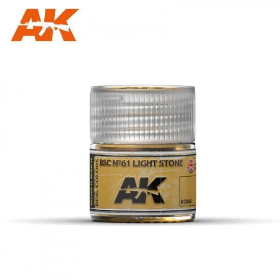 AK Interactive RC040 Real Colours Series Acrylic Lacquer Paint - BSC N61 Light Stone (10ml)
