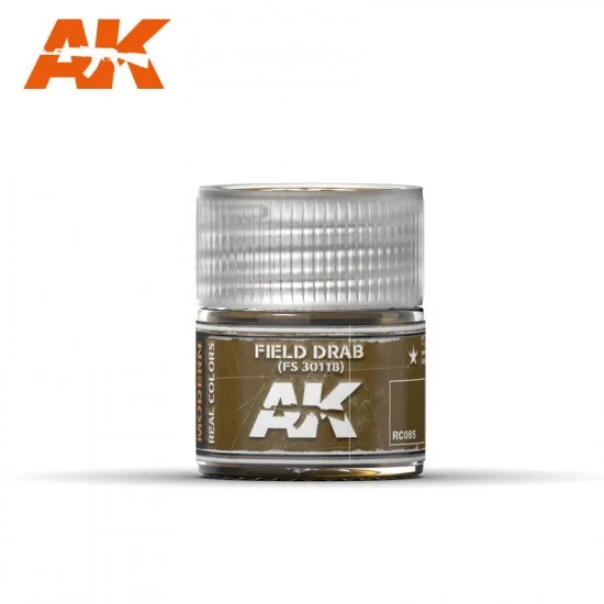 AK Interactive RC085 Real Colours Series Acrylic Lacquer Paint - Field Drab FS 30118 (10ml)