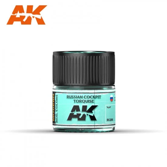 AK Interactive RC206 Real Colours Aircraft Acrylic Lacquer Paint - Russian Cockpit Torquise (10ml)