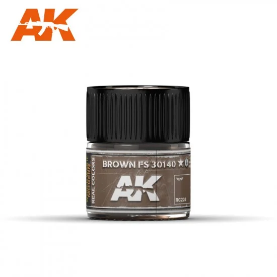 AK Interactive RC224 Real Colours Aircraft Acrylic Lacquer Paint - Brown FS 30140 (10ml)