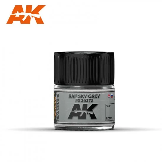 AK Interactive RC285 Real Colours Aircraft Acrylic Lacquer Paint - RAF SKY GREY / DKH L40/52 GRAU / FS 26373 (10ml)