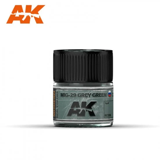 AK Interactive RC338 Real Colours Aircraft Acrylic Lacquer Paint - MIG-29 Grey Green (10ml)