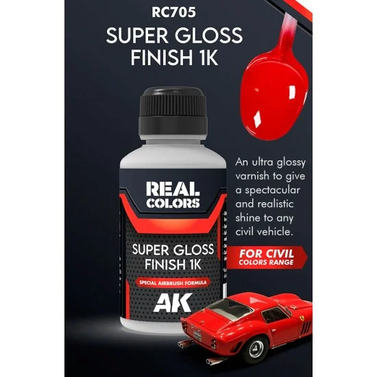 AK Interactive RC705 Super Gloss Finish 1K for Civil Vehicles - Hobby & Model Paints