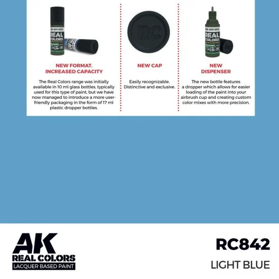 AK Interactive RC842 Real Colours Lacquer Based Paint - Civil #Light Blue (17ml)