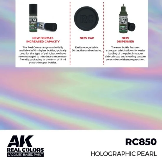 AK Interactive RC850 Real Colours Lacquer Based Paint - Civil #Holographic Pearl (17ml)