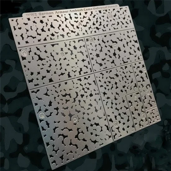 Alexen AJ0020 WWII German Forest Ambush Camouflage (Style A) Stencil (Masking) for 1/32, 1/35 Scale Models (80x80mm) - Military Vehicles & Tanks