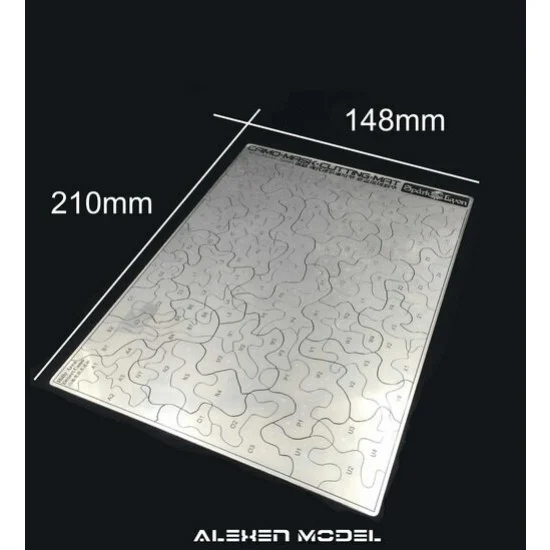 Alexen AJ0084 Camo Steel Stencil (Masking, 2-sided) for 1/32, 1/35 Scale Models (210x142mm)
