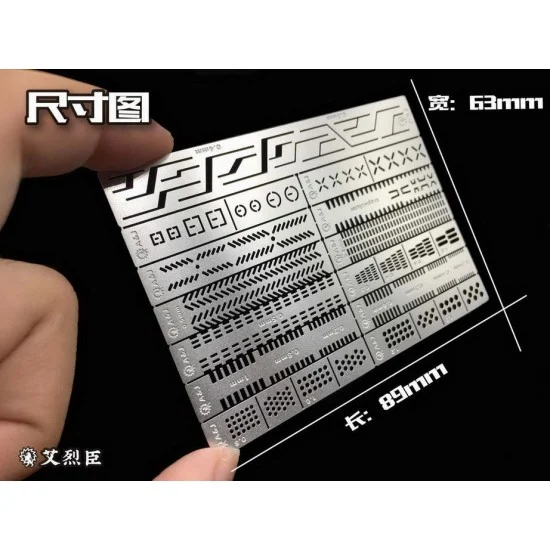 Alexen AJ0090 13-in-1 Scribing Template for 1/100, 1/144 Scale Models