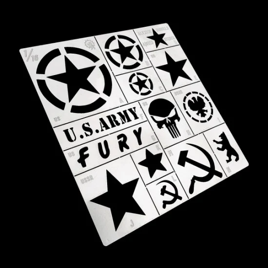 Alexen AJ0123 1/16, 1/18 Allied Star Insignia Masking Stencil - Military Vehicles & Tanks