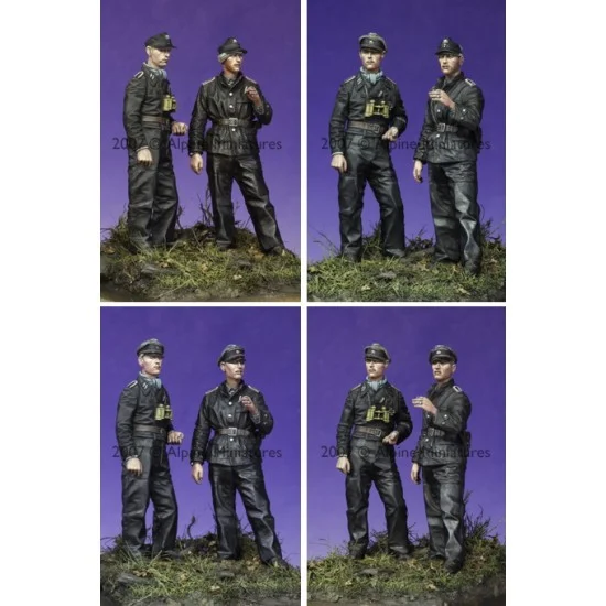 Alpine Miniatures 35047 1/35 Late War WSS Panzer NCO Set (2 figures) - Model Figures