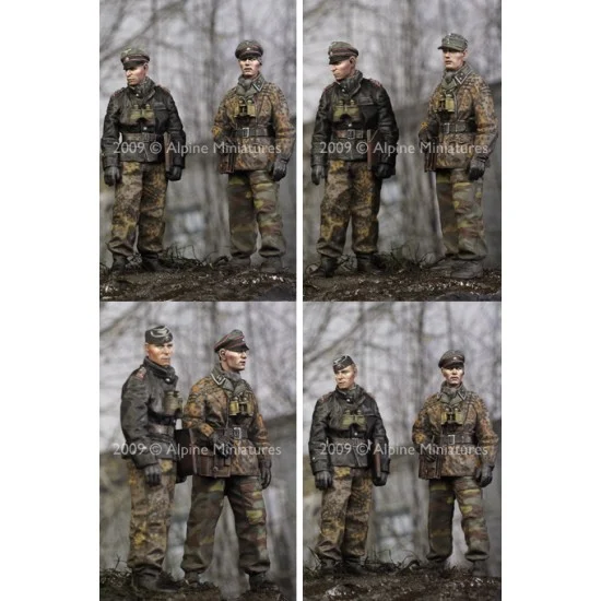 Alpine Miniatures 35077 1/35 LAH Officers in the Ardennes Set (2 figures) - Model Figures