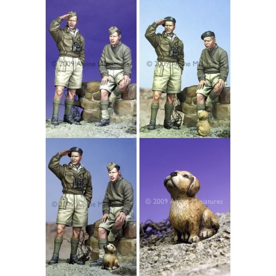 Alpine Miniatures 35080 1/35 British Armoured Crew Set (2 figures & Puppy) - Model Figures