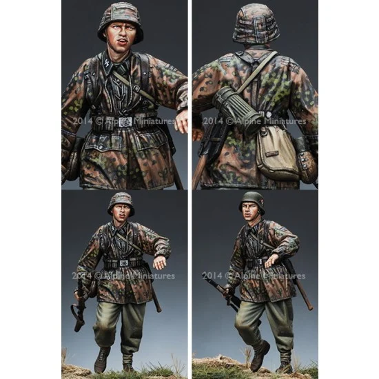 Alpine Miniatures 35167 1/35 WWII German WSS Infantry #2 (1 Figure w/2 Different Heads) - Model Figures