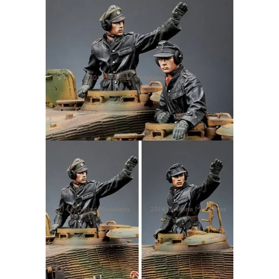 Alpine Miniatures 35174 1/35 WSS Panzer Commander Set (2 Figures, Each w/2 Different Heads) - Model Figures