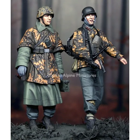 Alpine Miniatures 35213 1/35 KG Hansen at Poteau Set #1 (2 Figures, Each with 2 Different Heads) - Model Figures