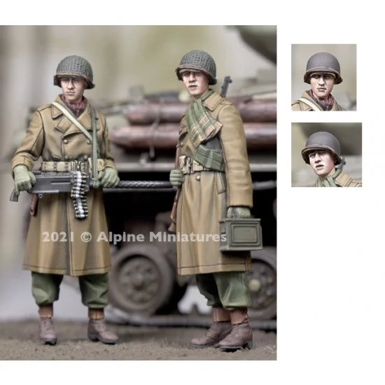 Alpine Miniatures 35295 1/35 WWII US MG Team Winter (2 figures) - Model Figures
